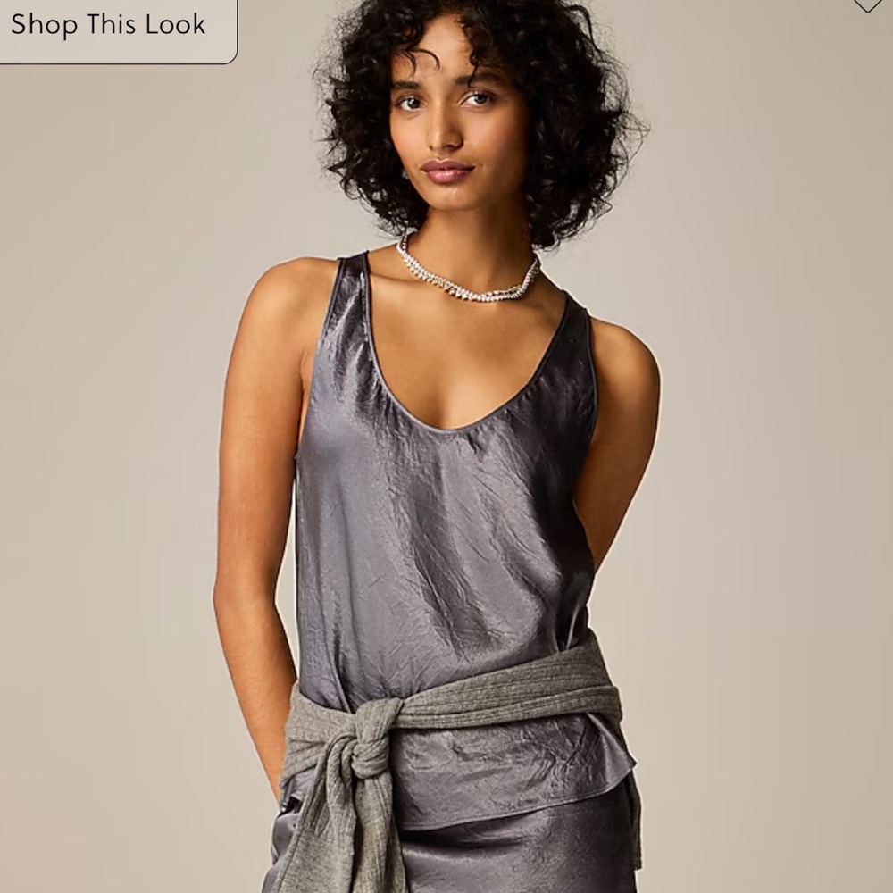 NWT j crew tank textured satin